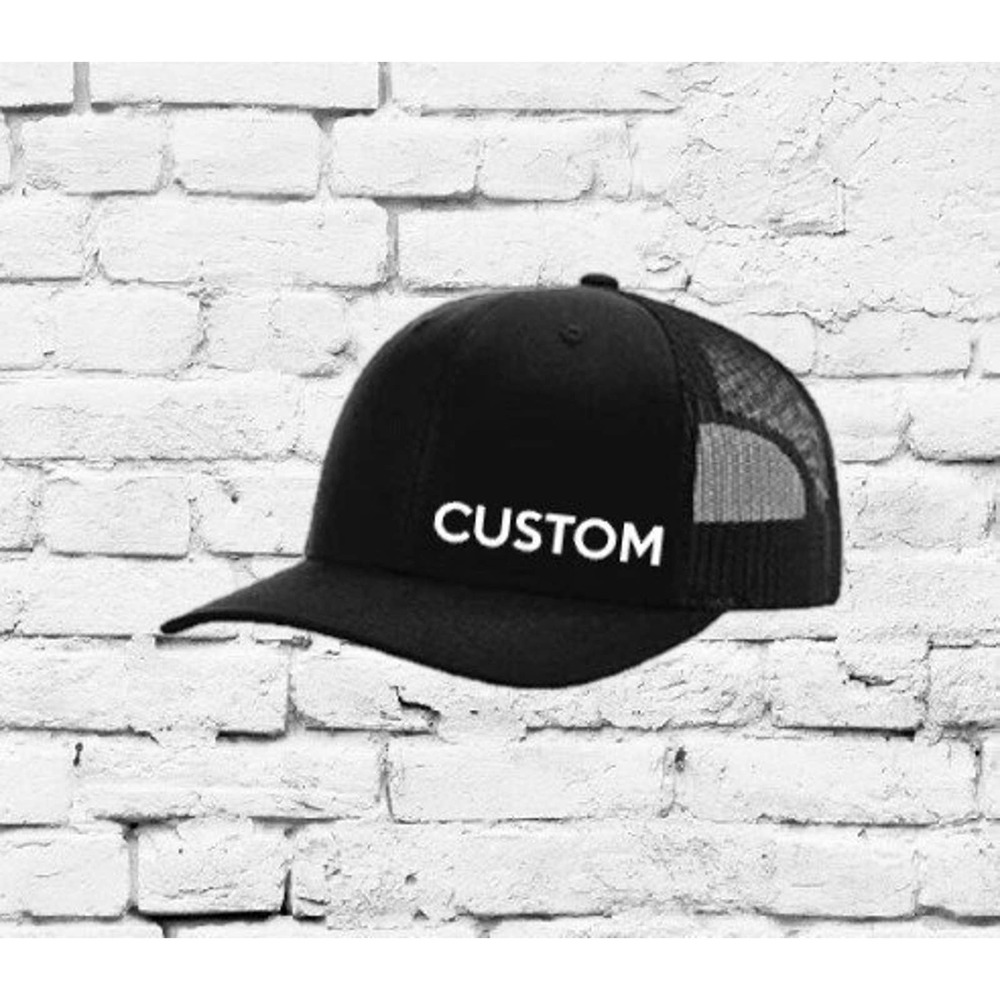 Custom Embroidery Trucker Hat Heather Solid Black Richardson 112